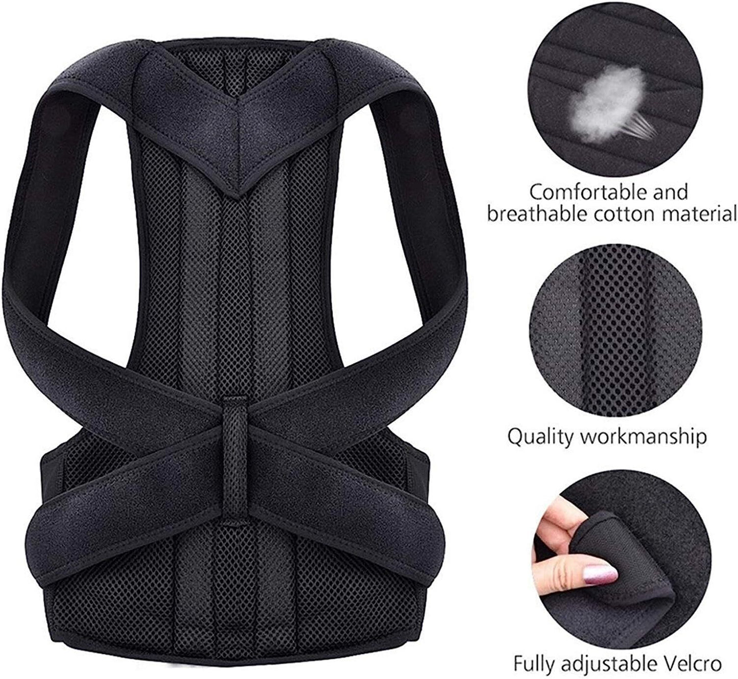 Posture Corrector Lumbar Brace Pain Relief Full Back Support Shoulder Brace Belt V201-W12850262