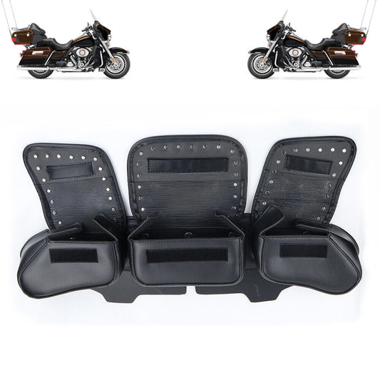3 Pocket Windshield Bag Waterproof Fit For Harley Electra Glide FLHTC 96-13 V201-W12984189