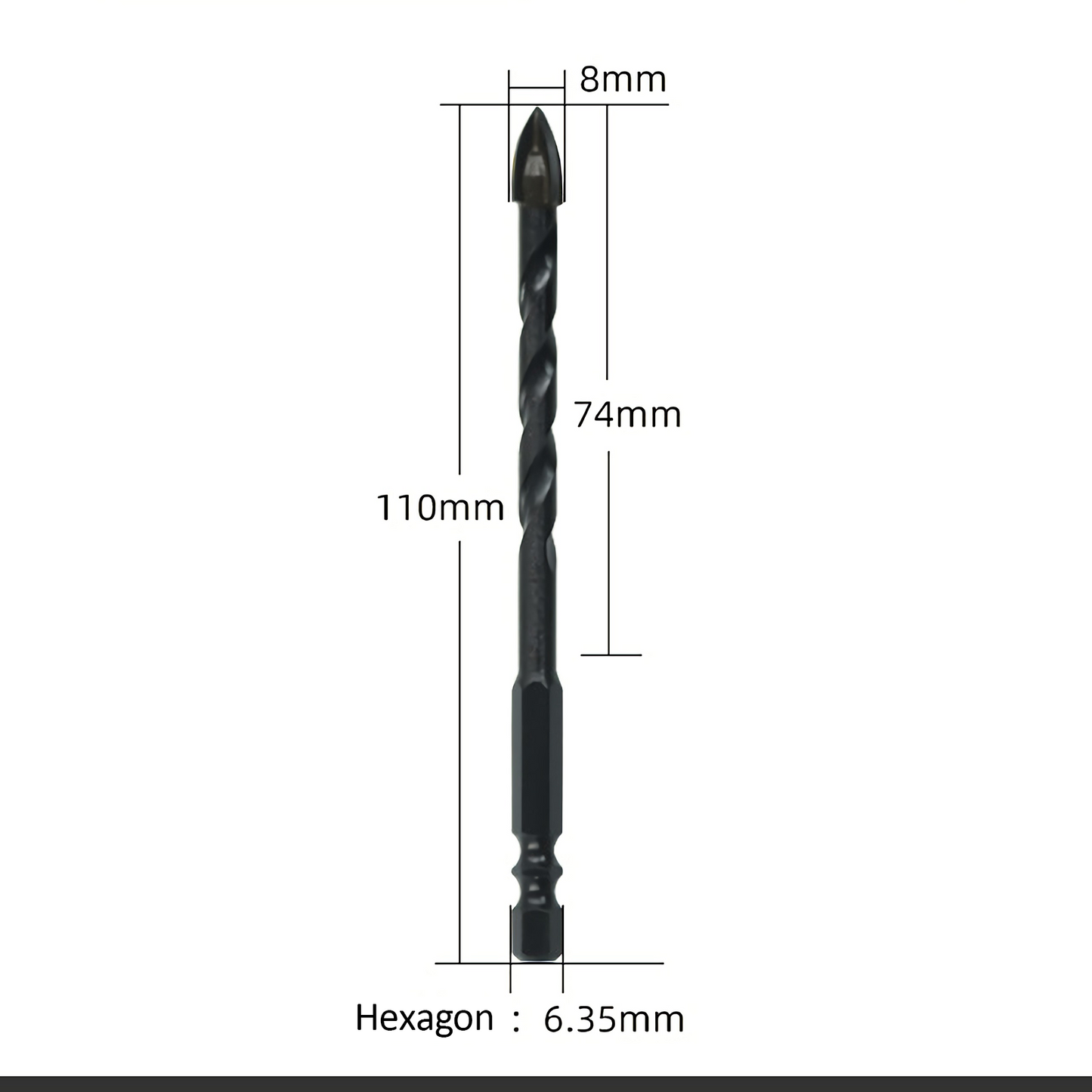 4PCS Drill Set Hex Tile Drill Bit Glass Ceramic Bric Hex Shank Cross Spear Head V201-W13175807