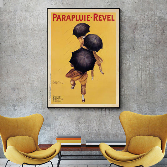Wall Art 70cmx100cm Parapluie Revel Black Frame Canvas V207-1884