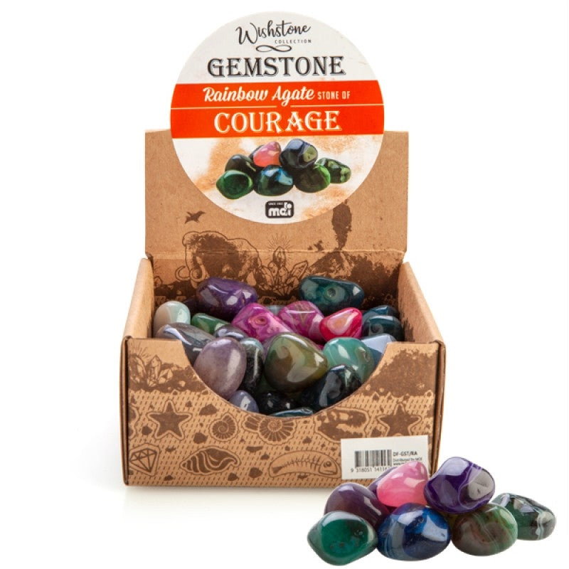 Gemstone Tumbled Rainbow Agate (SENT AT RANDOM) V210-2670933