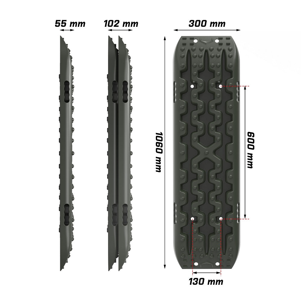 X-BULL Recovery tracks / Sand tracks / Mud tracks / Off Road 4WD 4x4 Car 2 Pairs Gen 3.0 - Olive V211-AUEB-XBRT007