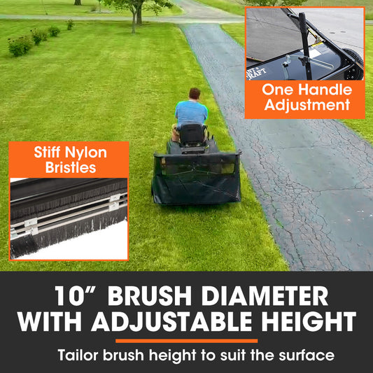 PlantCraft Lawn Sweeper 38" Wide, Tow Behind Leaf and Grass Clipping Collector, Universal Hitch for Ride on V219-GDTSWPPCT38A