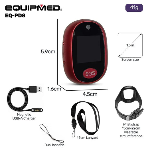 EQUIPMED Fall Detection Alarm Watch/Pendant with GPS and SOS Emergency Button, for Seniors, Location V219-HELPMAMHPD8A
