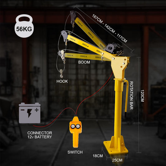 T-REX 12V 800kg 360 Degree Swivel Lifting Crane, for Ute Truck Workshop V219-LFTHSTTRXB0XL