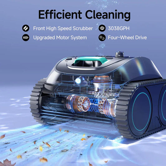 WYBOT C1 Cordless Robotic Pool Cleaner, with APP Control, Auto Vacuum Robot, Wall & Waterline Cleaning, Above V219-POLCLNWY1CLB