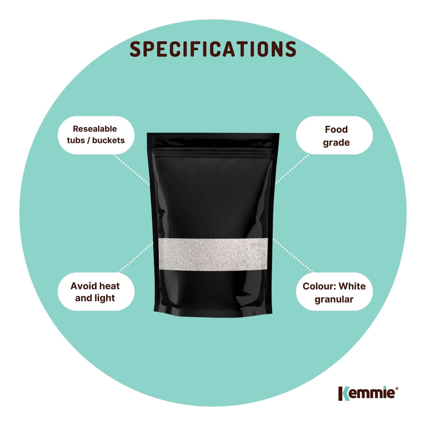 Kemmie 50g Potassium Sorbate Food Grade Granules Preservative E202 Cosmetic Brew V238-SUPDZ-28715321786448