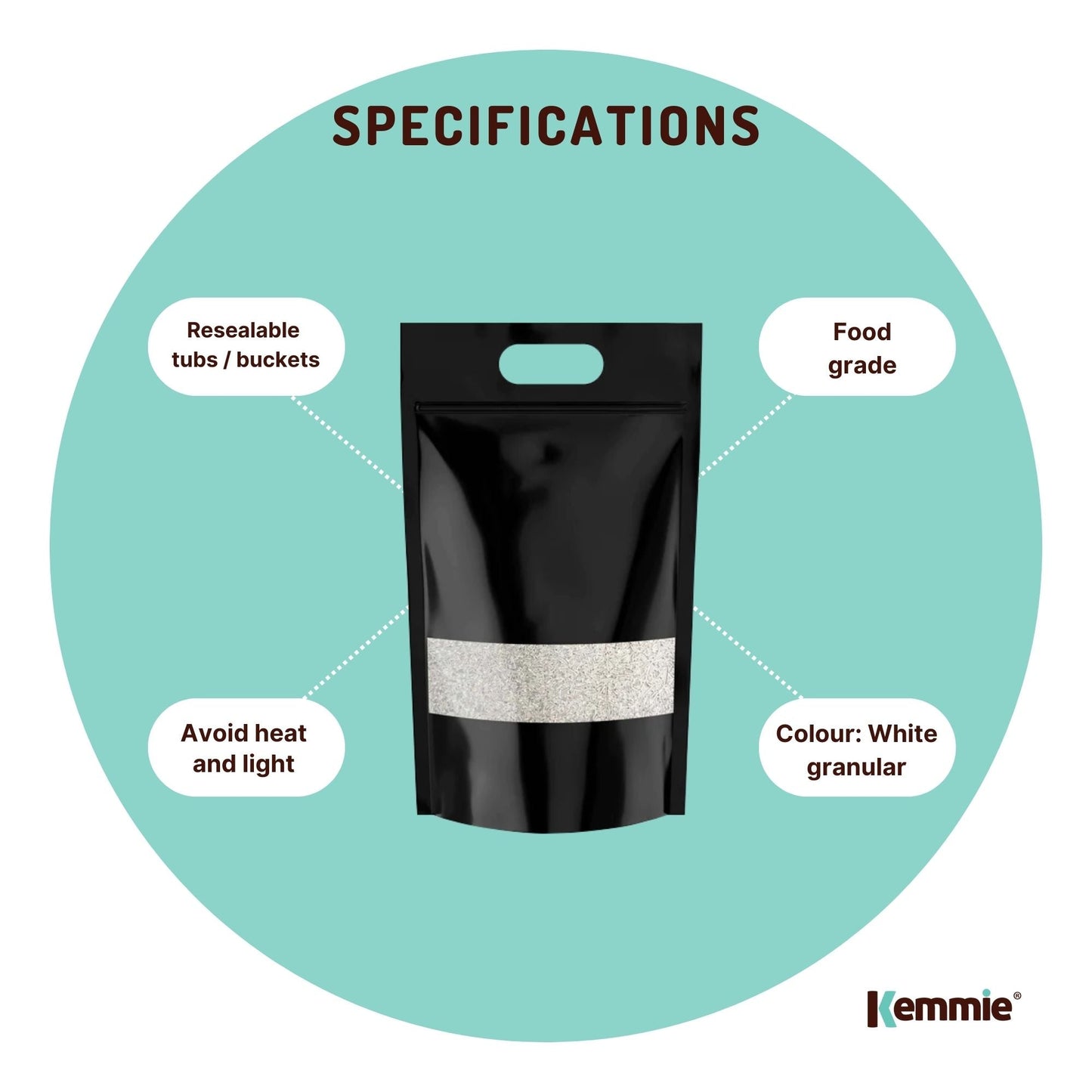 Kemmie 5Kg Potassium Sorbate Food Grade Granules Preservative E202 Cosmetic V238-SUPDZ-28795747598416