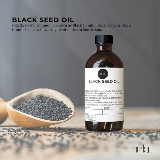 Orku 100ml Pure Black Seed Oil Cold Pressed 100% Ethiopian Nigella Sativa Cumin V238-SUPDZ-31783277625424