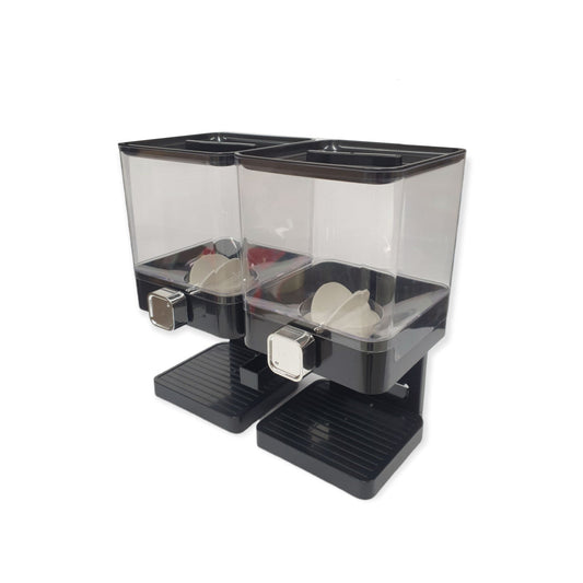 2 x 3.7L Double Cereal Dispenser Black - Square Rice Beans Countertop Storage V238-SUPDZ-39789726695504