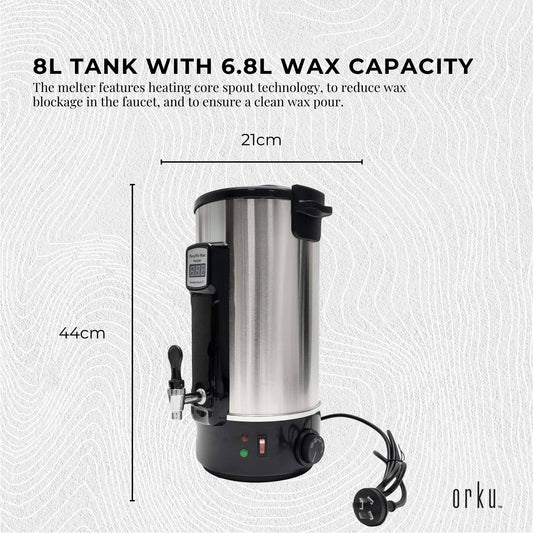 8L Orku Candle Wax Heater With Tap And Accessories - Candle Making Melter Pot V238-SUPDZ-40076489097296