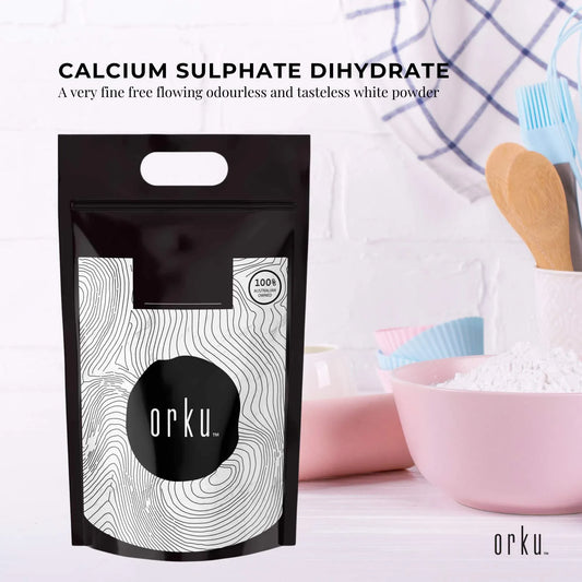 Orku 5Kg Fine Calcium Sulphate Gypsum Powder - Dihydrate Food Grade FCC E516 V238-SUPDZ-40142253883472