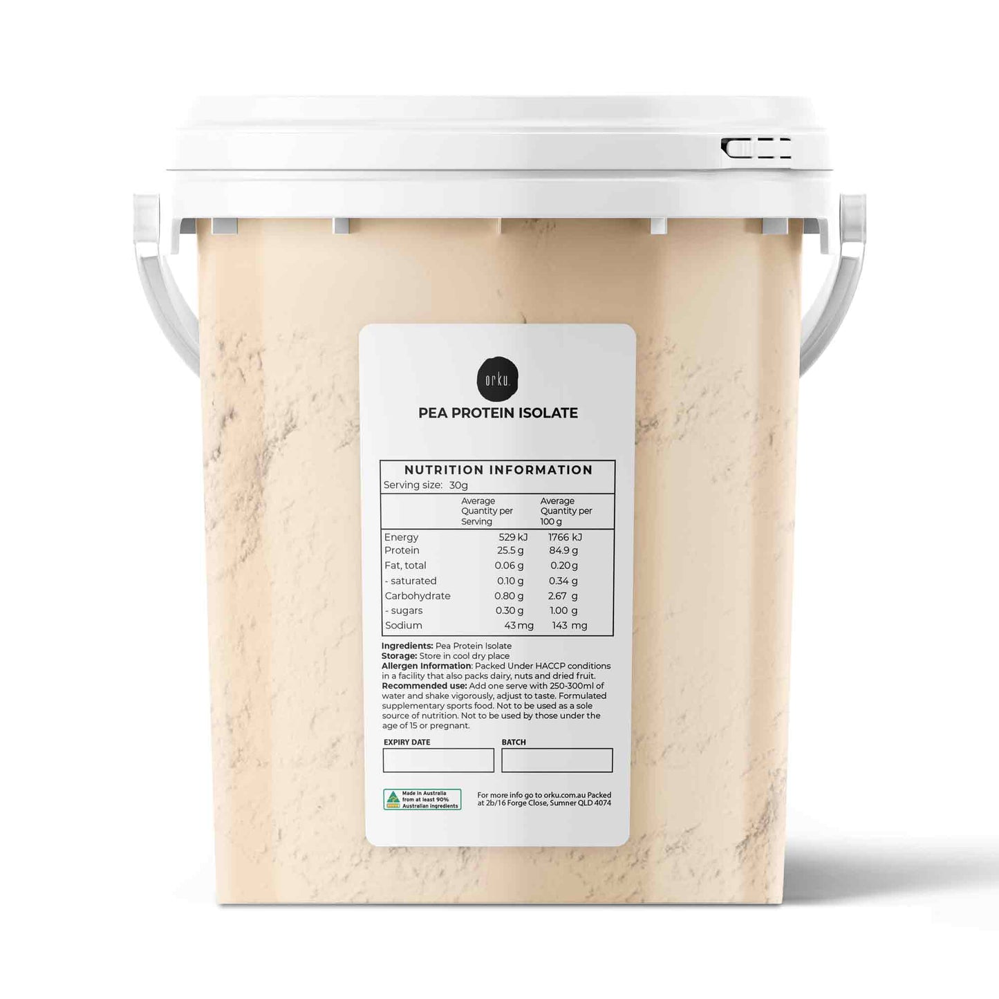Orku 700g Pea Protein Isolate Powder - High Protein Plant Based Unsweetened Tub V238-SUPDZ-40160912113744