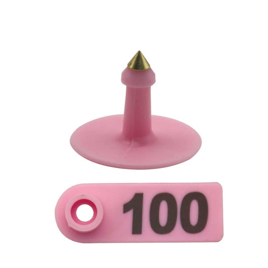 1-100 Cattle Number Ear Tag 5x2cm Set - Mini Pink Cow Sheep Pig Livestock Label V238-SUPDZ-40192184057936