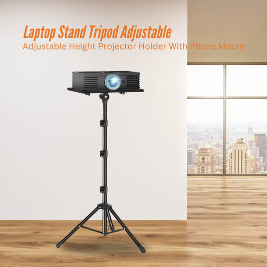 Laptop Stand Tripod - Adjustable Height Projector Holder With Phone Mount V238-SUPDZ-40827214594128