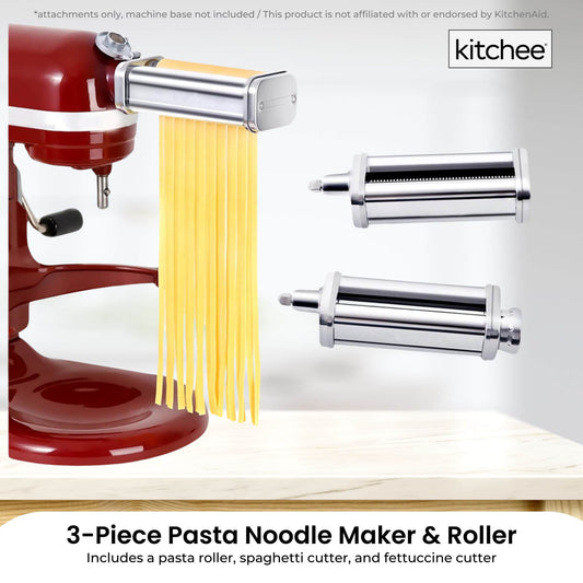 Kitchee Pasta Noodle Maker Roller Cutter Attachments - Compatible with KitchenAid Mixer V238-SUPDZ-41021510975568
