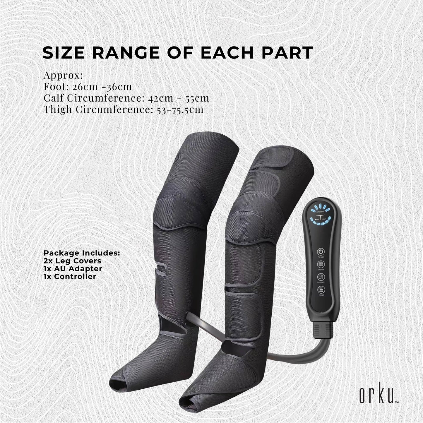 Orku Air Compression Leg Knee Foot Massager with Heat - Relaxation and Recovery V238-SUPDZ-41059817259088