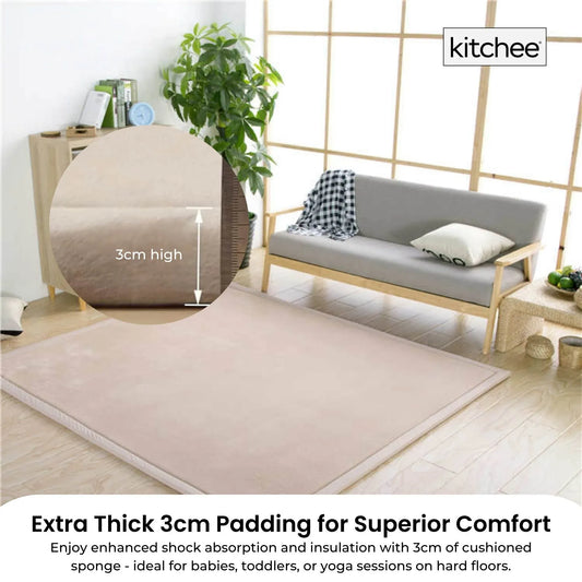 Kitchee Foam Floor Mat 150x200cm - Padded Thick Deep Soft Tatami Style Rug Cream V238-SUPDZ-41169834967120