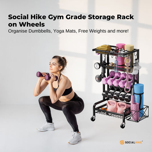 Social Hike Gym Equipment Storage Rack on Wheels - Dumbbells Weights Organiser V238-SUPDZ-41220374265936