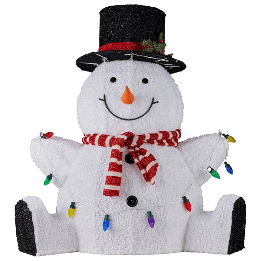 Christabelle 82cm Sitting Snowman Christmas Display with Lights V240-112_MHA505