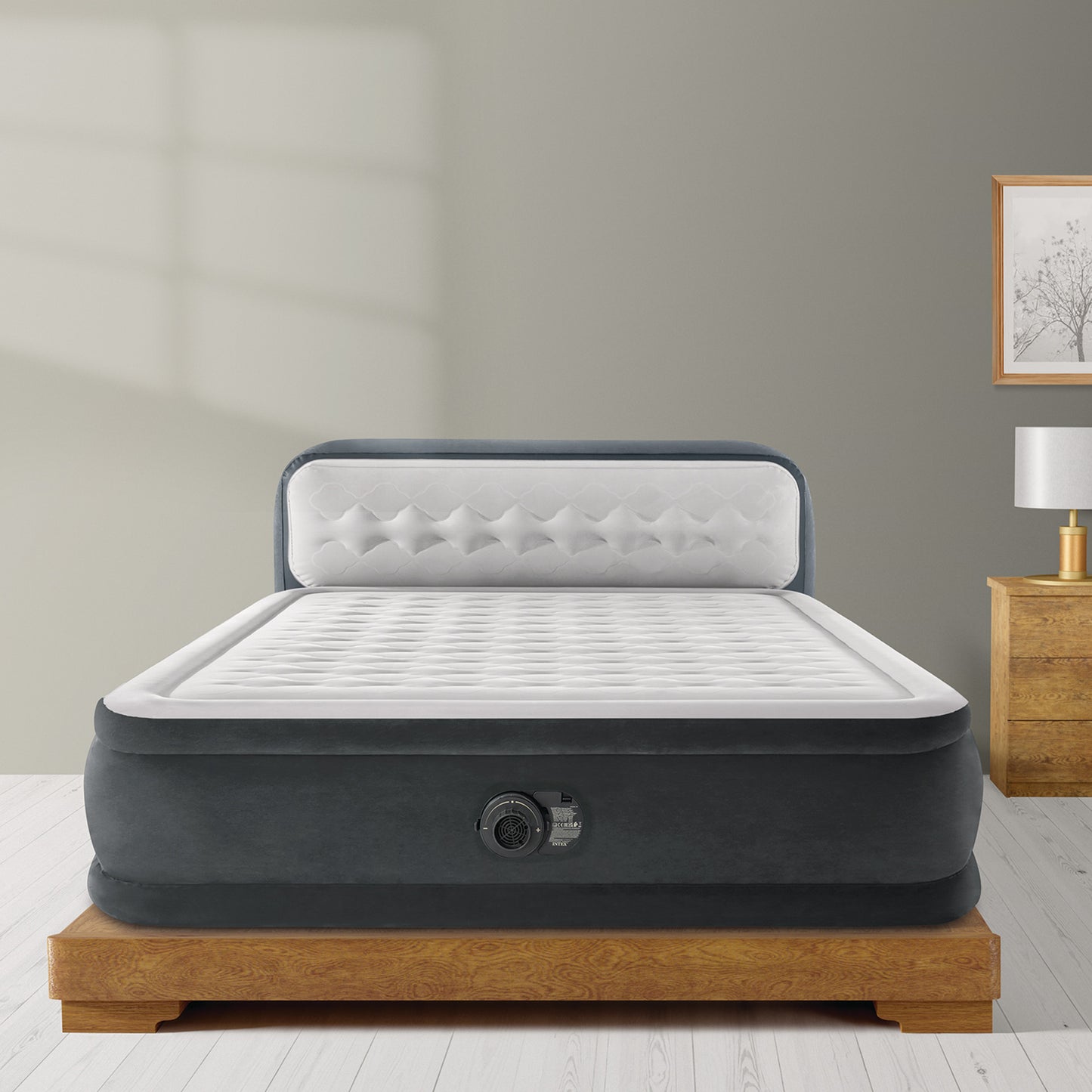 Intex Dura-beam Deluxe Ultra Plush Headboard Air Mattress - Queen V240-64448NZ