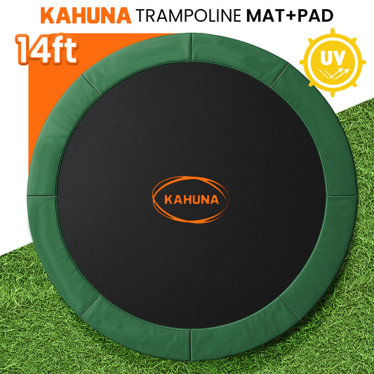 Kahuna 14ft Replacement Trampoline Safety Pad Cover and Jumping Spring Mat - Green V240-KAH-PDMAT-14-GN