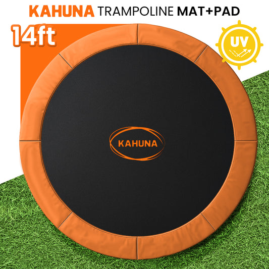 Kahuna 14ft Replacement Trampoline Safety Pad Cover and Jumping Spring Mat - Orange V240-KAH-PDMAT-14-OR