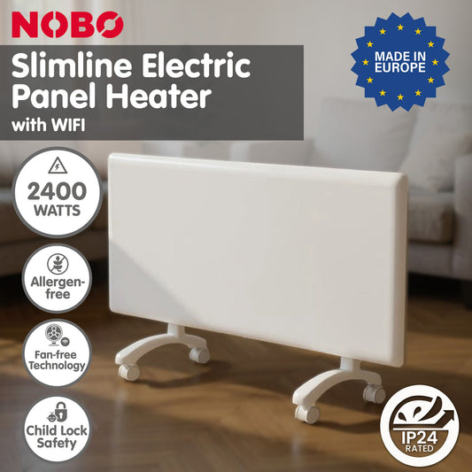 Nobo 2400W T2-NTL4R24 Slimline Wi-Fi Electric Panel Heater - Refurbished V240-T2-NTL4R24