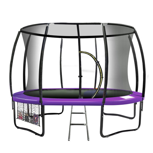 Kahuna 12ft Trampoline Free Ladder Spring Mat Net Safety Pad Cover Round Enclosure - Purple V240-TRA-KAH-12-PU