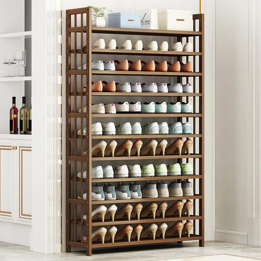 10 Tier Tower Bamboo Wooden Shoe Rack Corner Shelf Stand Storage Organizer V255-0408-10