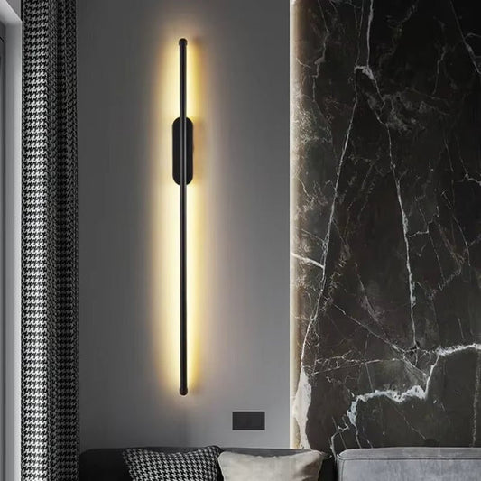 BAMDECOR Modern Minimalist Wall Light Long Tube LED Black Bedside Sconces Wall Lights with with Acrylic V255-BAM-L1.2-LINEAR