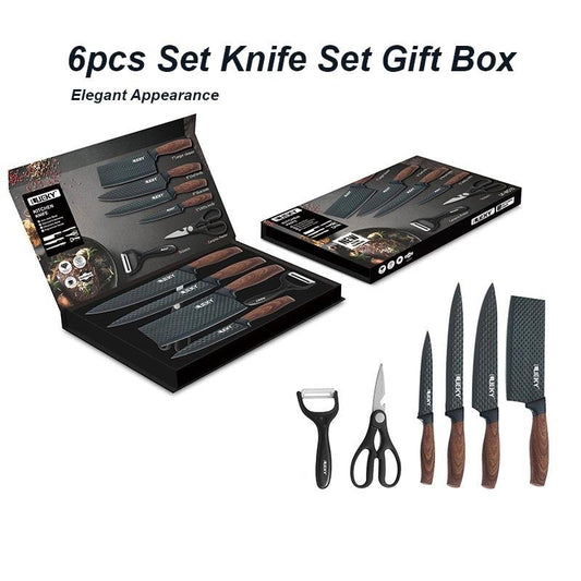 6 pieces Kitchen Knife Set Everich Chef Knives Stainless Steel Nonstick Scissor V255-LK-012