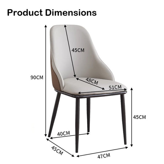 VELLUTO Dining Chair Modern upholstered Leather Kitchen Chairs with armrests Bathtub Chair Leisure Lounge V255-SE-DICH-LGREY
