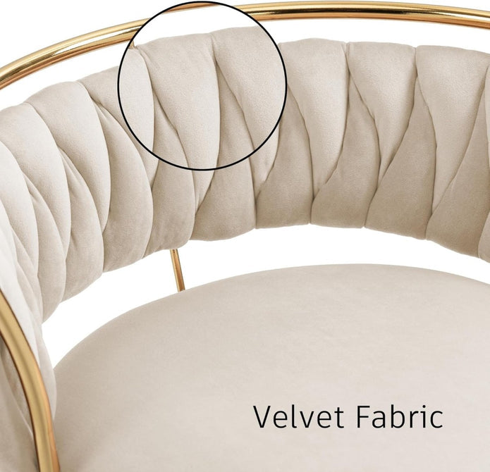 SERENITa Golden Swivel Upholstered Velvet Adjustable Height Counter Stool with Metal Frame Ivory (Set of 2) V255-SE-GP2312R-IVORY