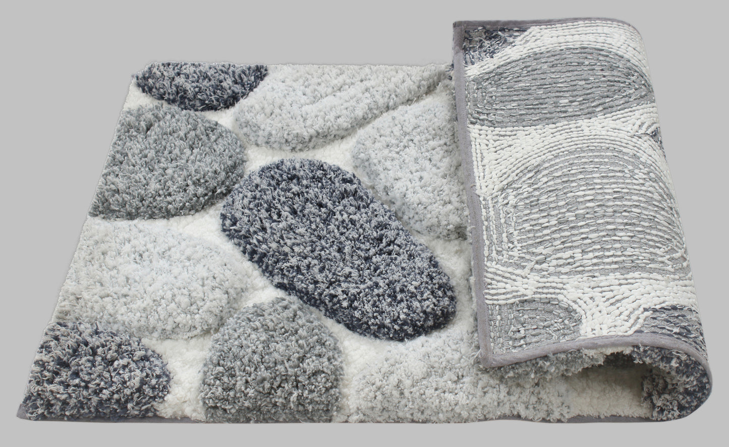 Pebble 3D Design Tufted Soft Pile Bathmat - 50x80 V262-BM-671