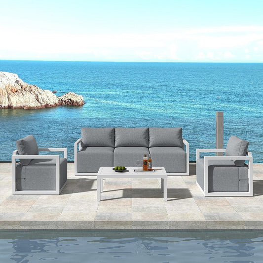 Alfresco 5-Seater Deep-Seated Patio Set - White V264-OTF-543A-WHE-6PC