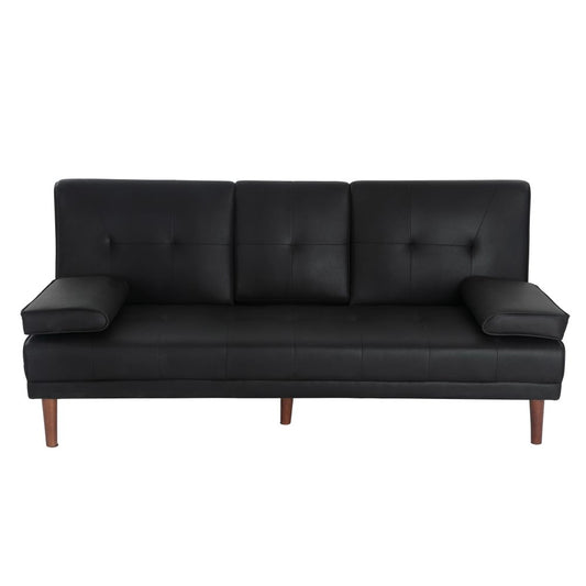 3 Seater Adjustable Sofa Bed With Cup Holder Black V264-SOF-609L-BLK-NA-1