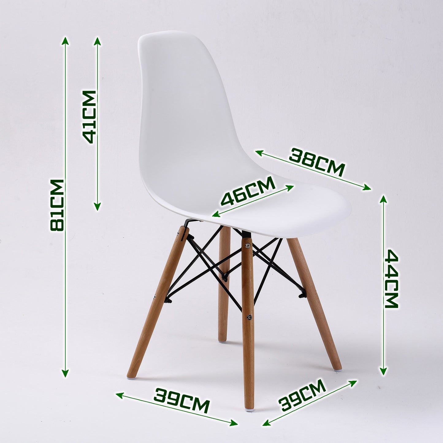4X Retro Dining Cafe Chair DSW WHITE V274-FT-PP623-WH4