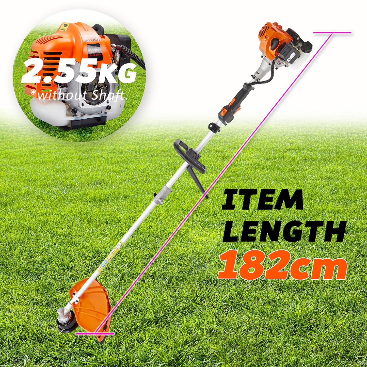 Dynamic Power 26cc Petrol Whipper Snipper Brush Cutter + 1 Blade V274-GN-BC2600