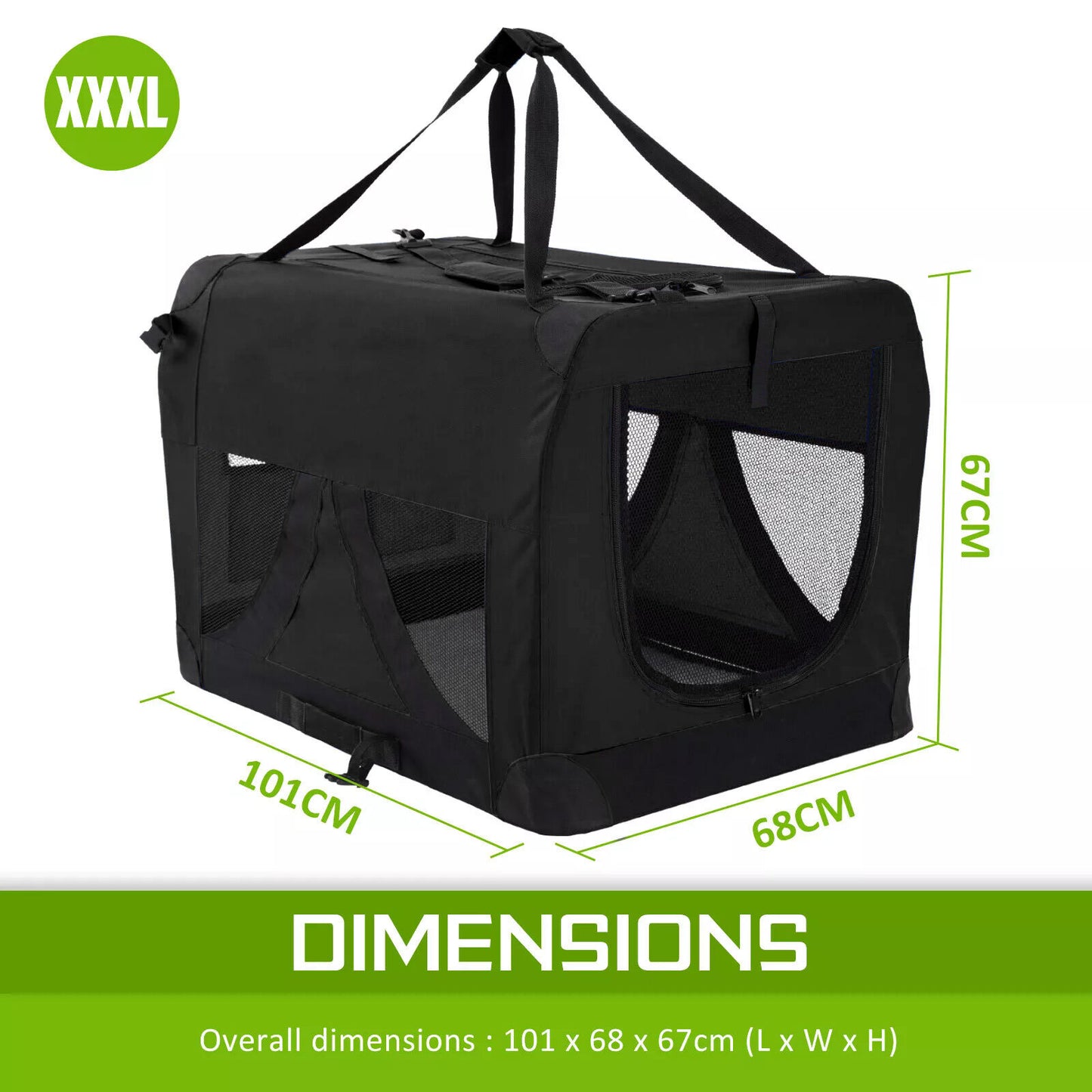 Portable Soft Dog Cage Crate Carrier XXXL BLACK V274-PET-02XXXL-BK