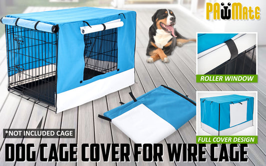 Cage Cover Enclosure for Wire Dog Cage Crate 24in BLUE V274-PET-CV24-BU