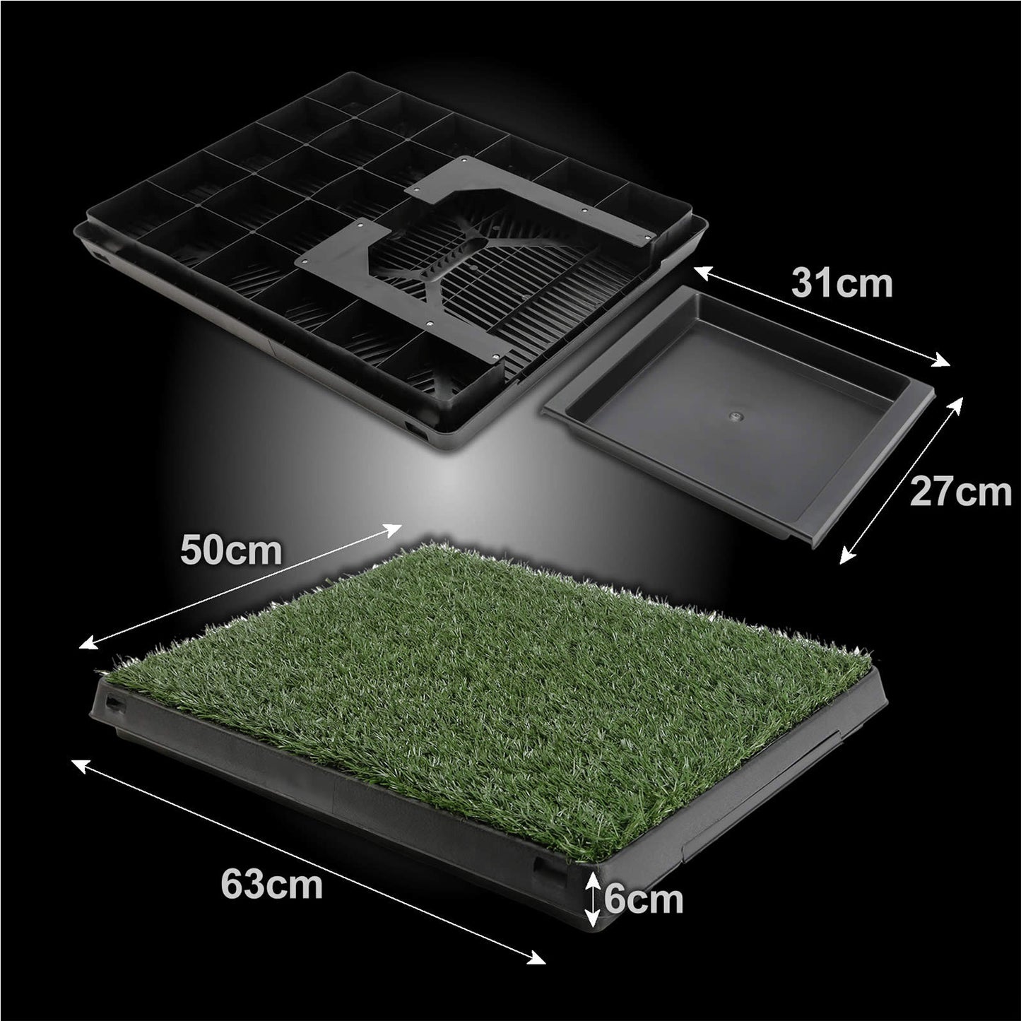 Pet Dog Potty Tray Training Toilet + 1 Grass Mat 63cm x 50cm V274-PET-HH208A-1MAT