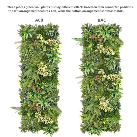 YES4HOMES 3 Artificial Plant Wall Grass Panels Vertical Garden Foliage Tile Fence 50X50 CM V278-CCGK004-ABC-RHEA