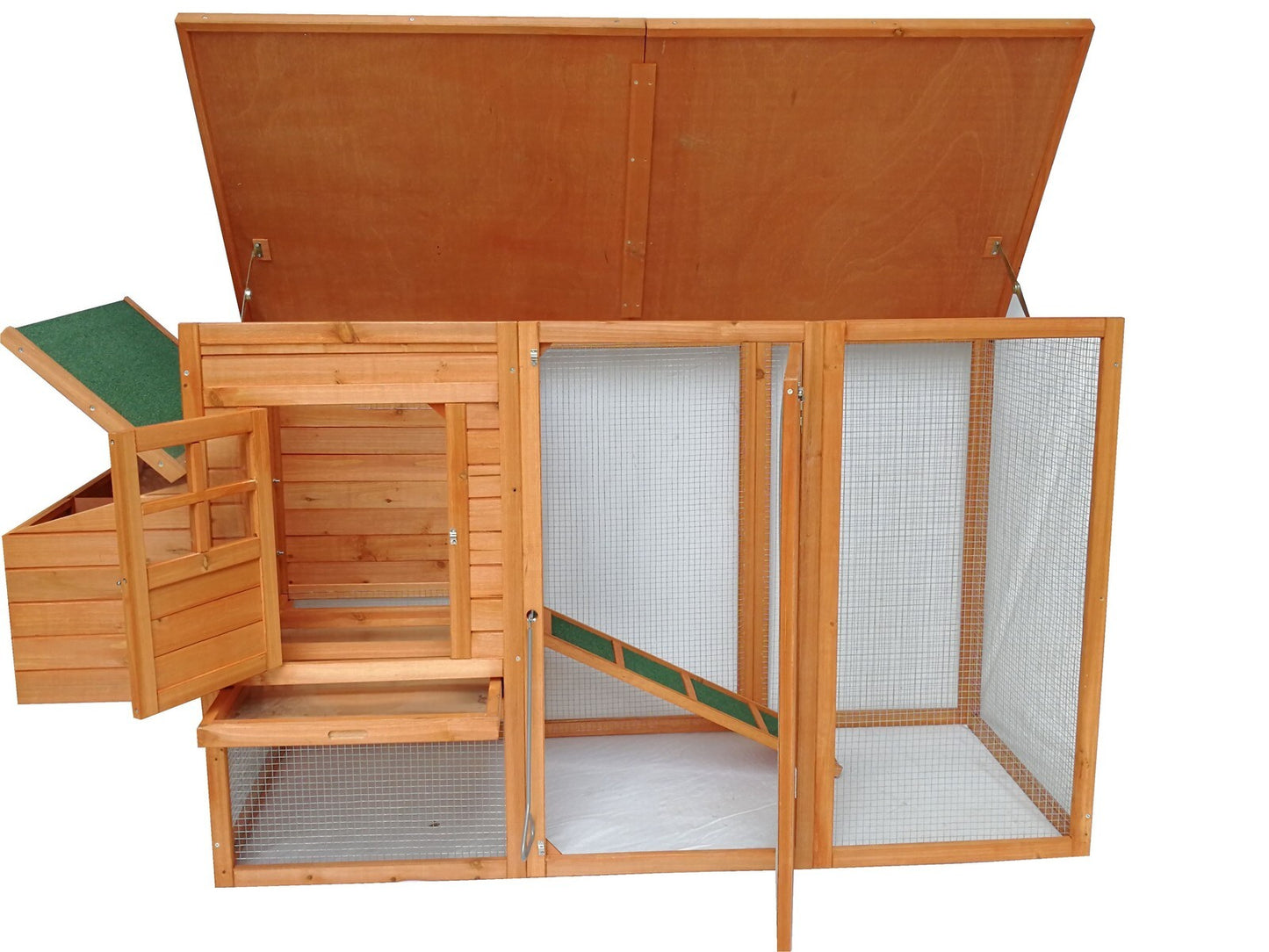 YES4PETS Large Chicken Coop Rabbit Hutch Ferret Cat Guinea Pig Cage Hen Chook House With Open Roof V278-DAVID