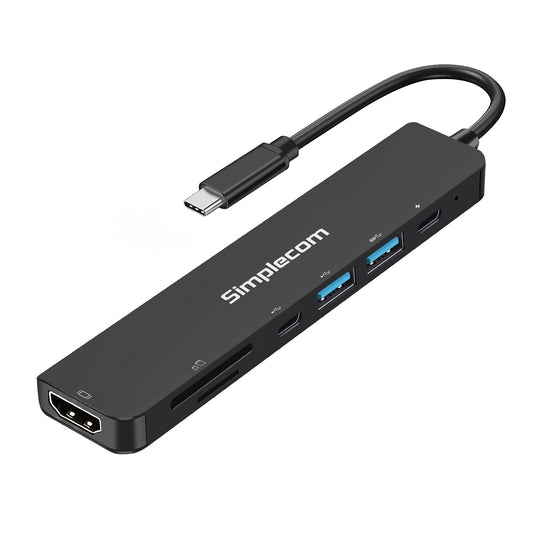 Simplecom CH547 USB-C 7-in-1 Multiport Adapter USB Hub HDMI Card Reader PD V28-CH547