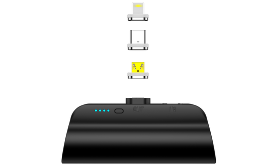 CHOETECH B660-BK 3000mAh Mini Power Bank with 3 Magnetic Connectors (Black) V28-ELECHOB660BK