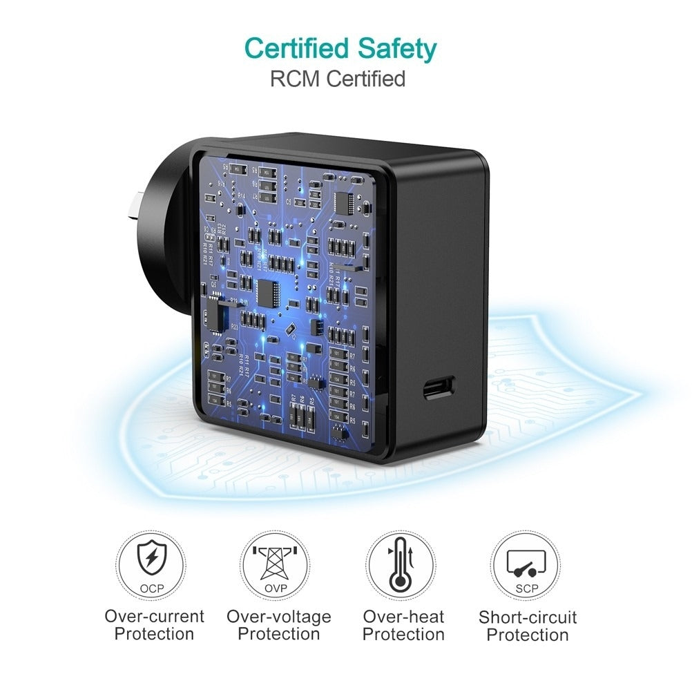 CHOETECH Q4004 60W PD 3.0 Type-C Fast Charging Foldable Adapter USB-C Charger V28-ELECHOQ4004