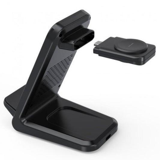 CHOETECH T608-F-BK 15W 4-in-1 Wireless Charger Stand for iWatch and Samsung Watch (Black) V28-ELECHOT608FBK