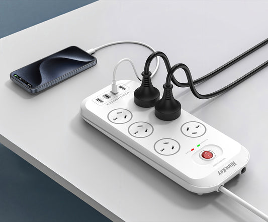Huntkey SAC607C 6 Outlets Surge Protector Powerboard with 2x USB-A & 2x USB-C V28-PSUHUNSAC607C