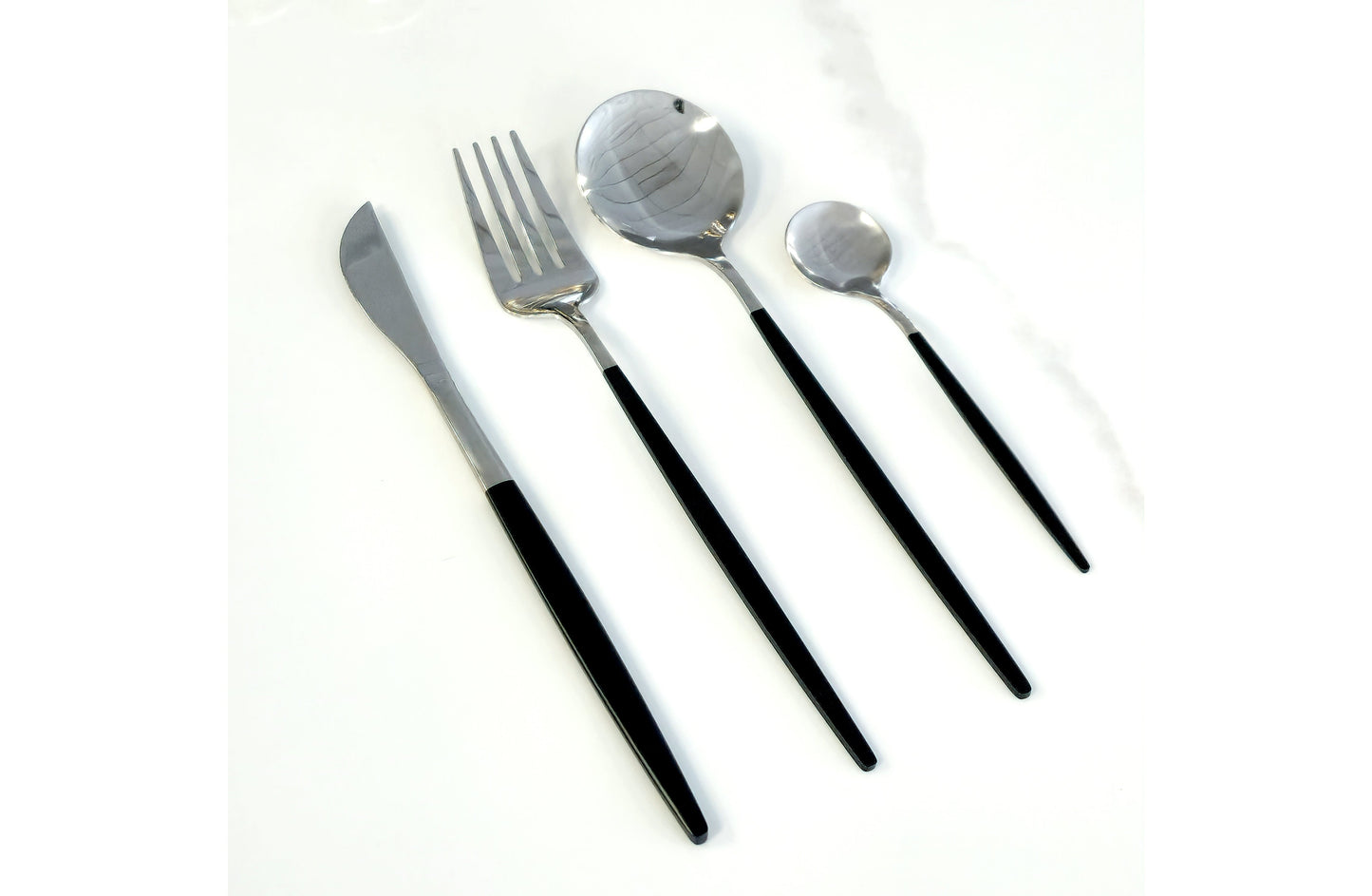 Deluxe Cutlery Set - Black & Silver V292-HD-CUTLERY-KEILY-TBLSPOON-SILVER